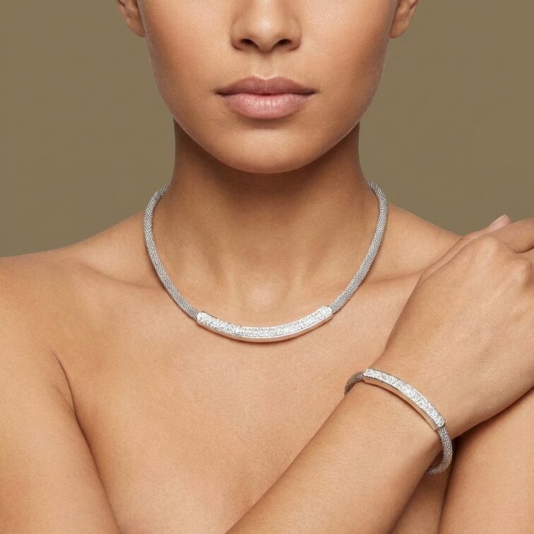 Dámský náhrdelník s náramkem z chirurgické oceli GK143