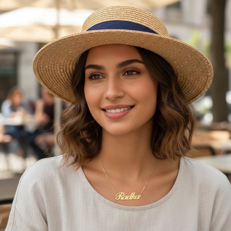 Řetízek z oceli se jménem Radka zlatá ocel