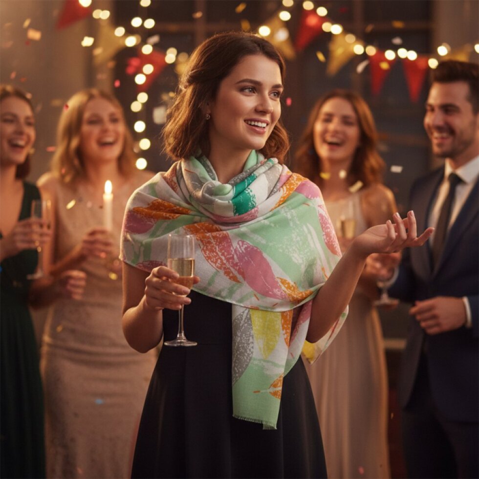 Dámská šála Rozária 180×90 cm s květinovým vzorem