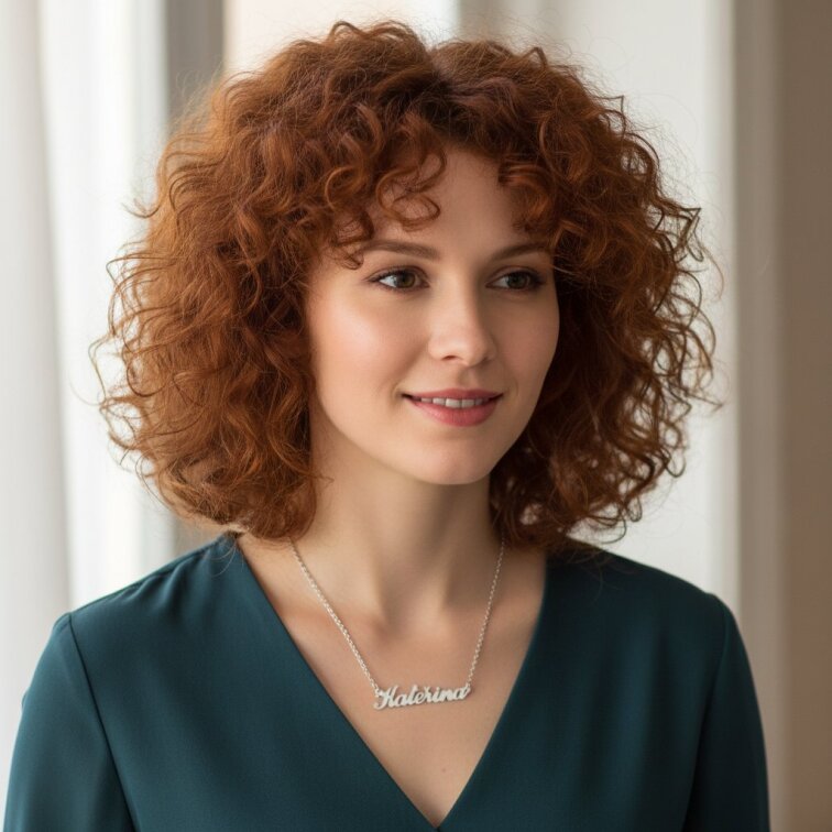 Řetízek z oceli se jménem Kateřina stříbrný