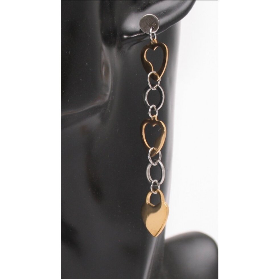 Ocelové visací náušnice se srdíčky - Elegantní šperk