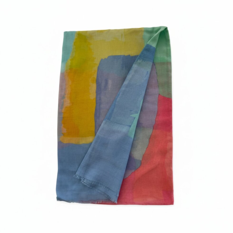Harmonie-wa-106: Barevný šátek 180x86 s Vzorem, Bavlna a Viskóza