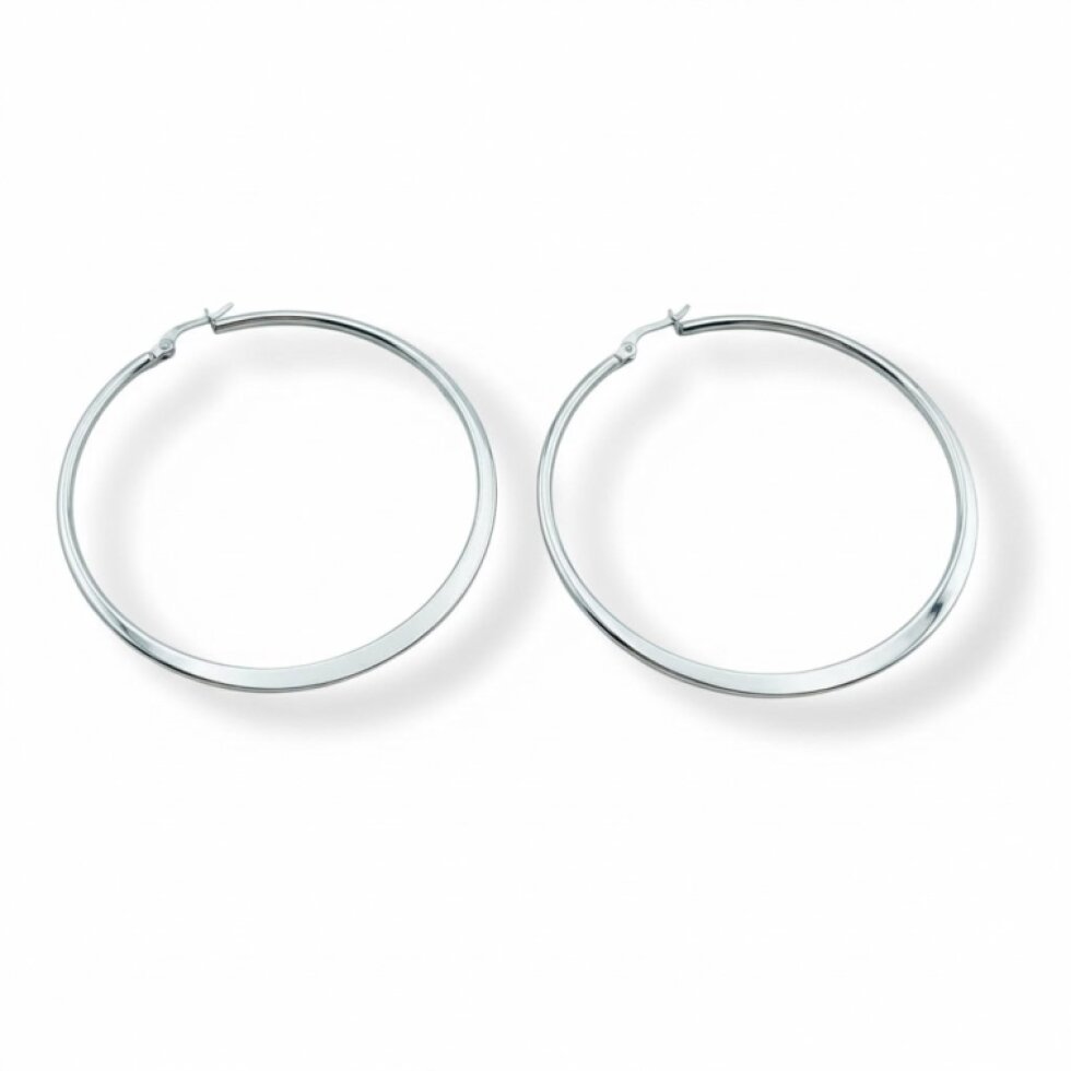 Elegantní ocelové náušnice kruhy 5,5 cm - Chirurgická ocel