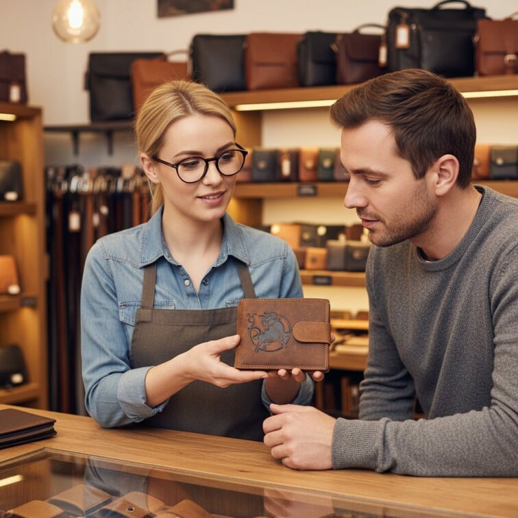 Pánská kožená peněženka se znamením Býk