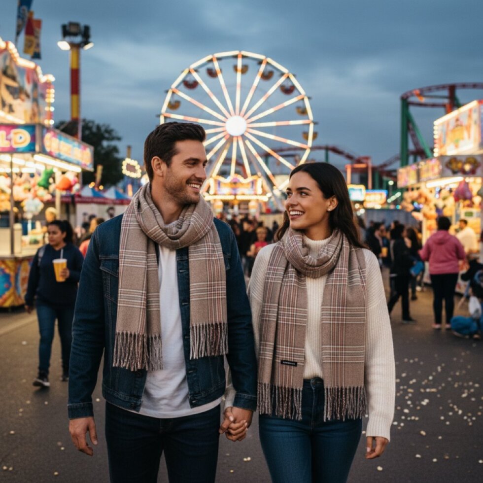 Luxusní Kašmírová Kostkovaná Šála 180x65 cm