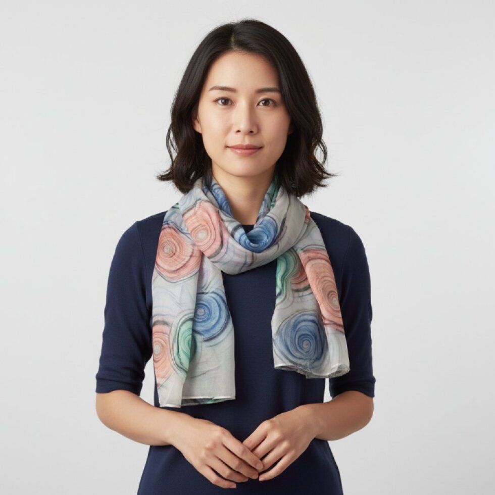 Aurora-wa-124 Barevný šátek 180x70 cm s pocitem hedvábí