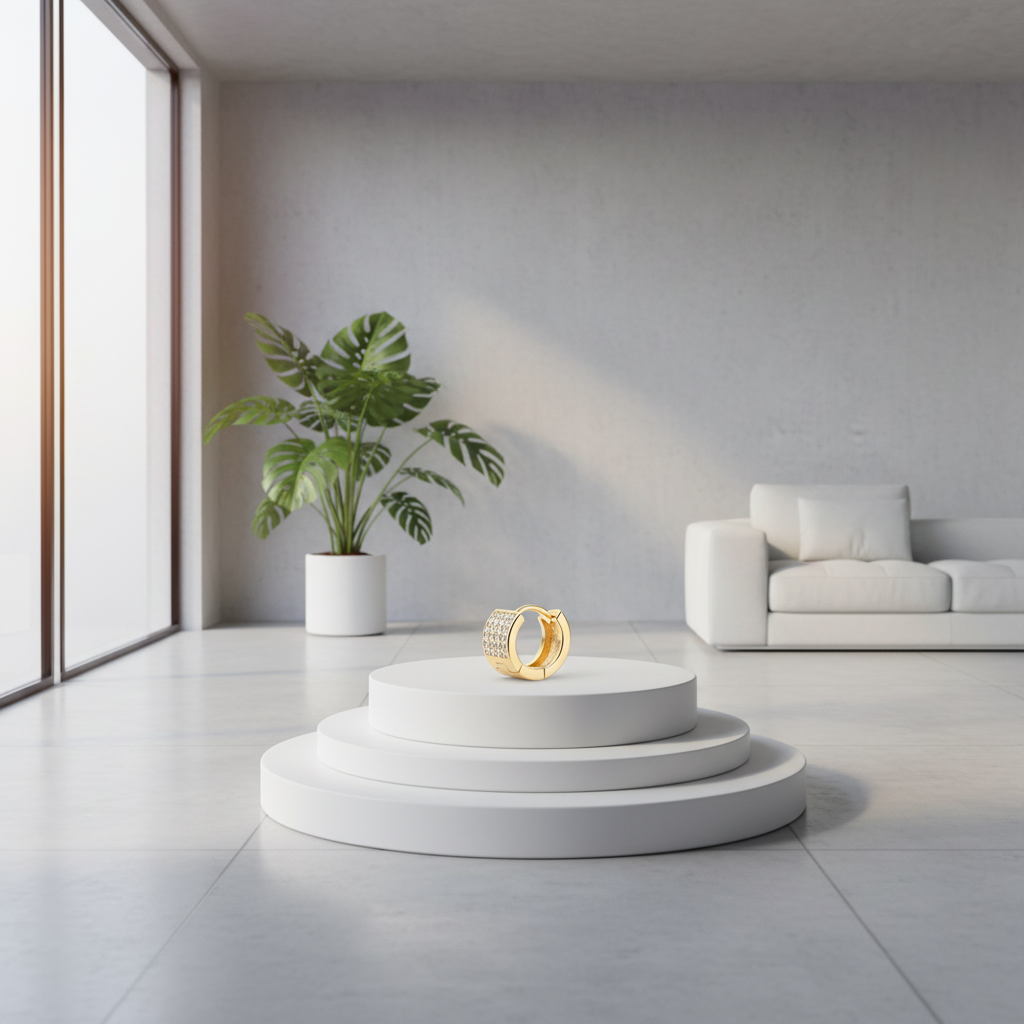 Náušnice kroužky z oceli Gold