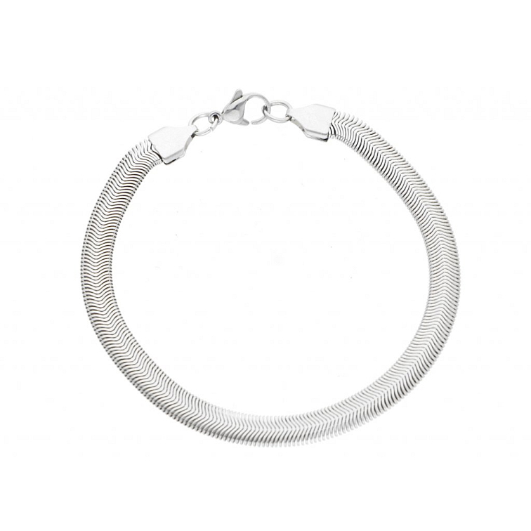 Hladký plochý nýramek z chirurgické oceli 18 cm