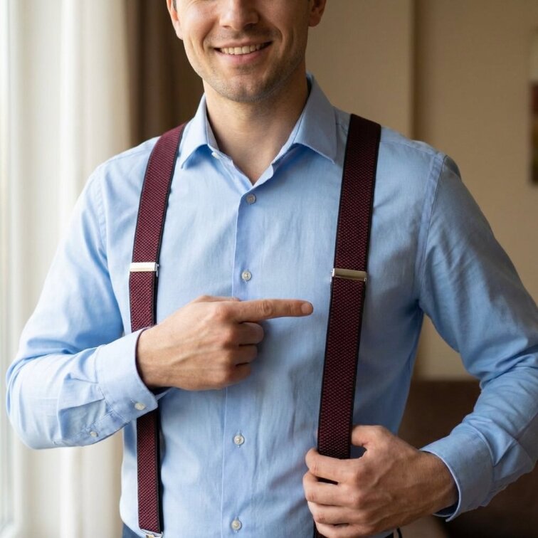 Kšandy pánské bordové MB2064