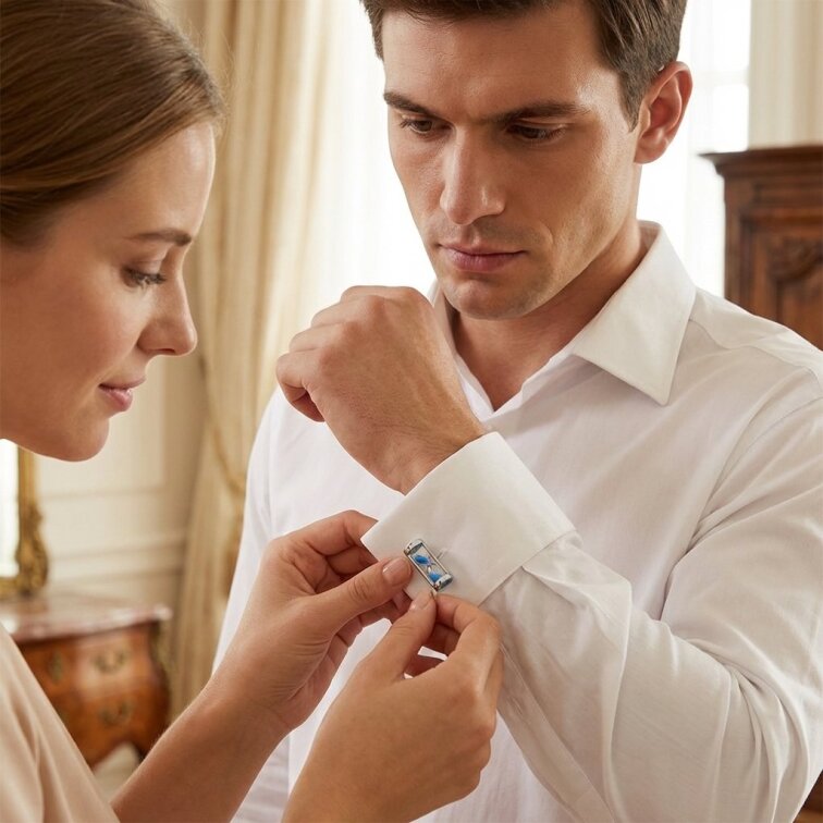 Manžetové knoflíčky Přesýpací Hodiny - Elegantní Styl