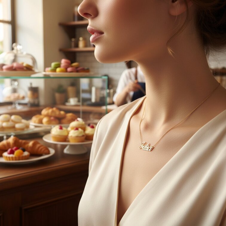 Řetízek z oceli se jménem Julia zlatá ocel