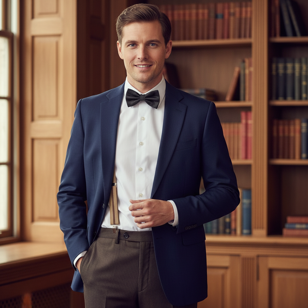 Kšandy pánské, hnědé pruhované MB2050