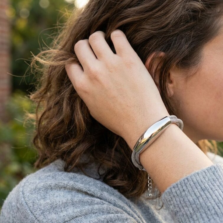 Dámský stříbrný náramek z chirurgické oceli