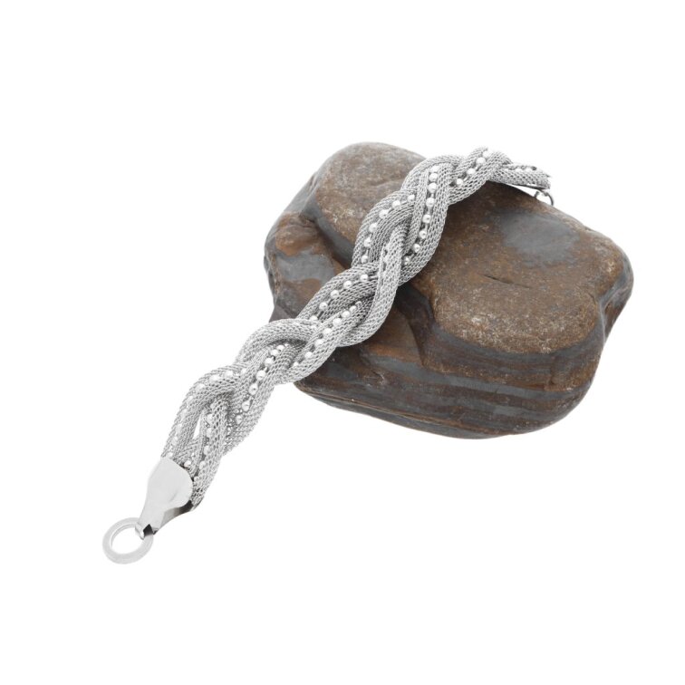 Zapletený dámský ocelový náramek