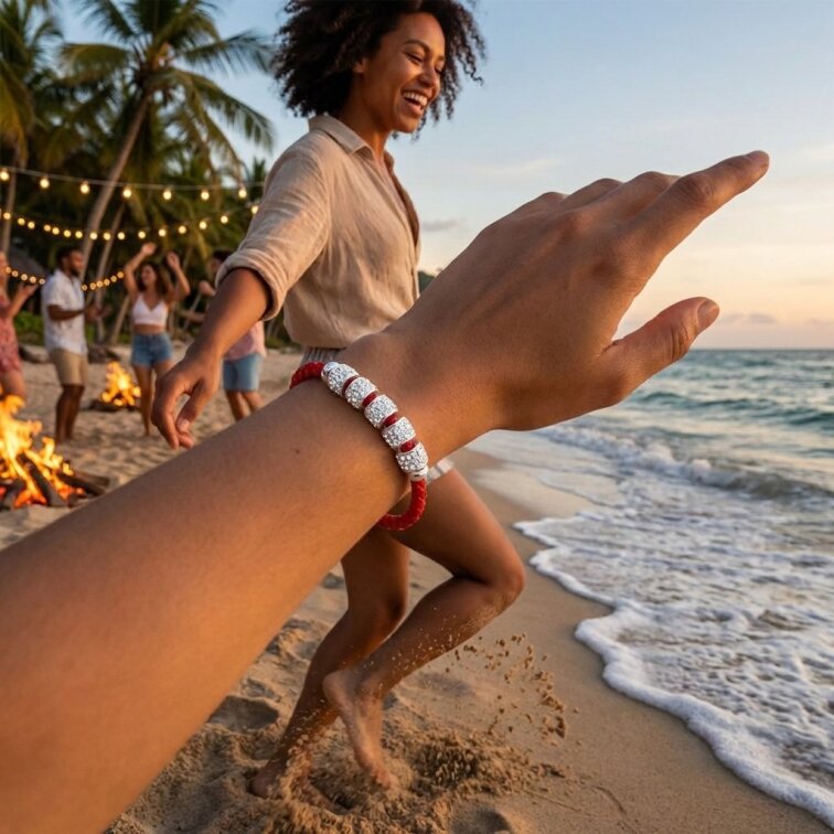 Dámsky náramek trinidad červený