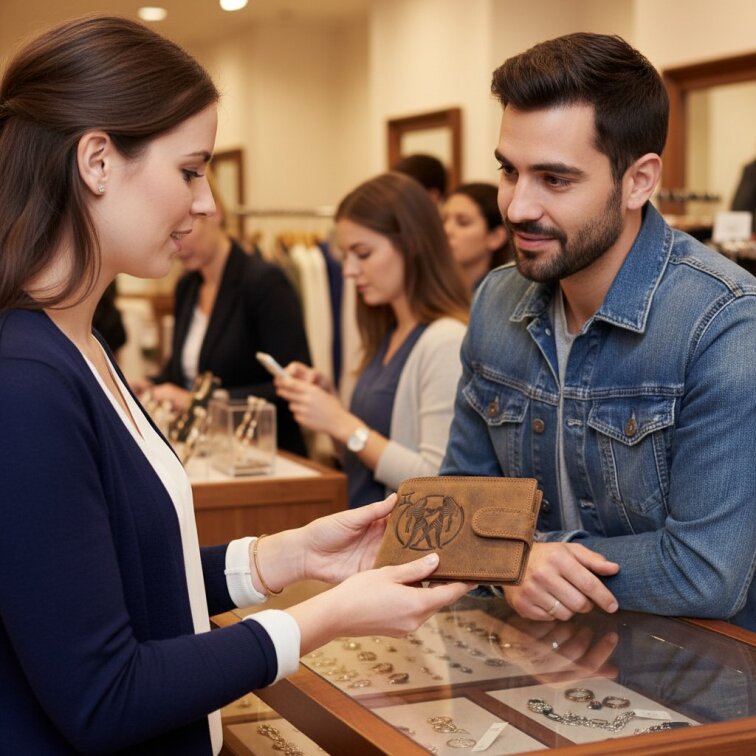 Pánská kožená peněženka se znamením Blíženci