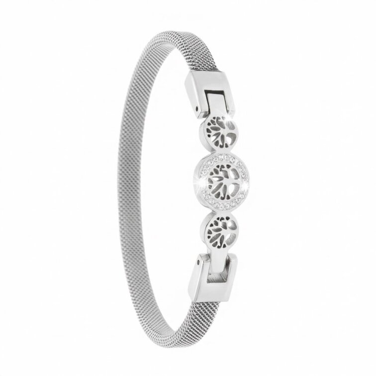 Dámský stříbrný náramek Strom života z chirurgické oceli SL656