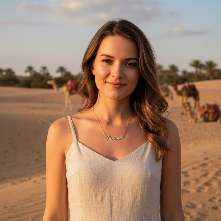 Řetízek z oceli se jménem Simona zlatá ocel