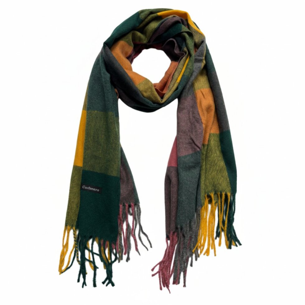 Kašmírová dámská kostkovaná šála 180 x 65 cm