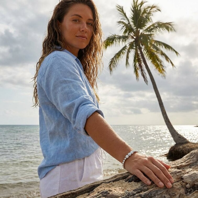 Stříbrný náramek natahovací z chirurgické oceli Akama