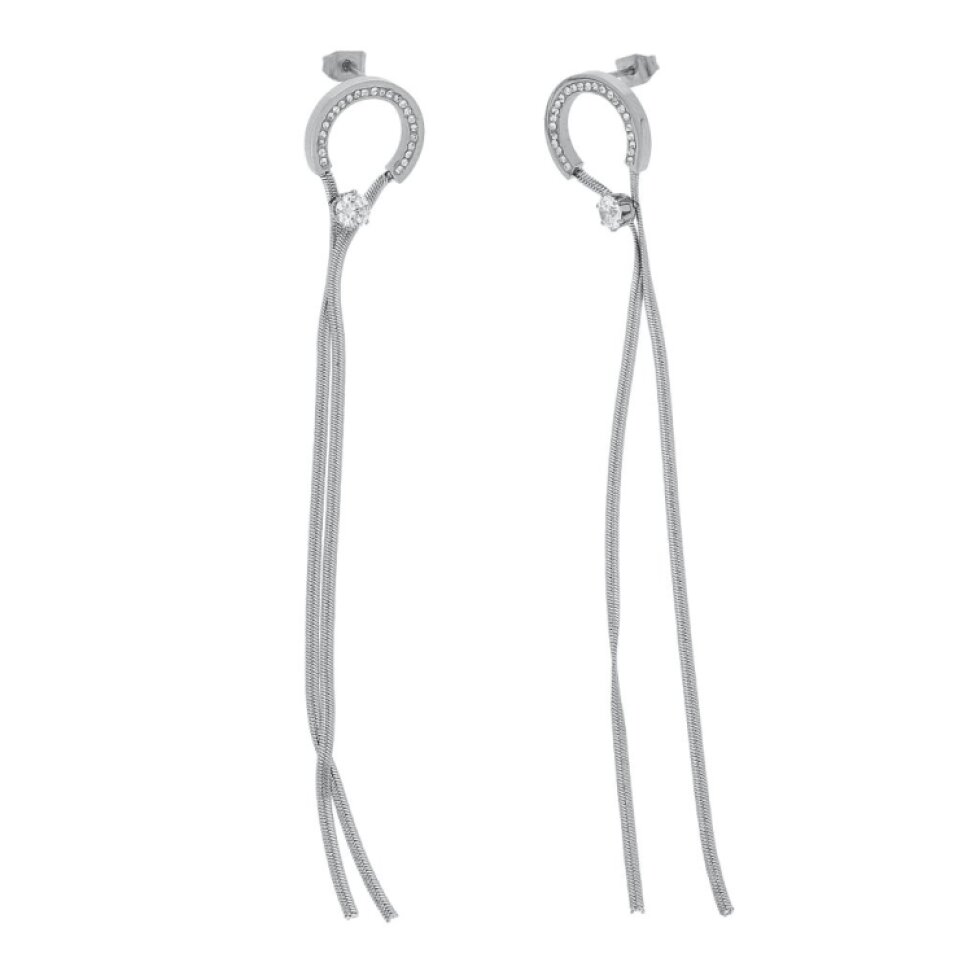 Náušnice ocelové s řetízkem TK2523