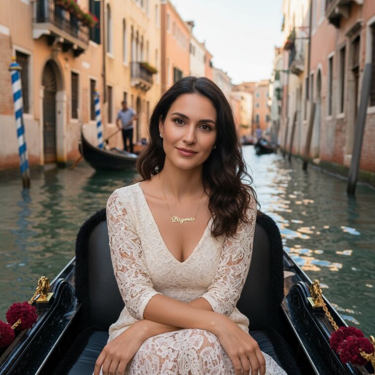 Řetízek z oceli se jménem Dagmar zlatá ocel