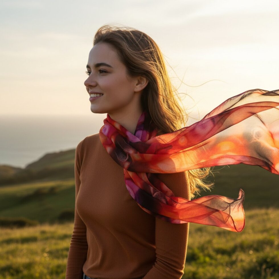 Aurora Šátek 180x70 - Zářivě Barevný s Hedvábným Pocitem