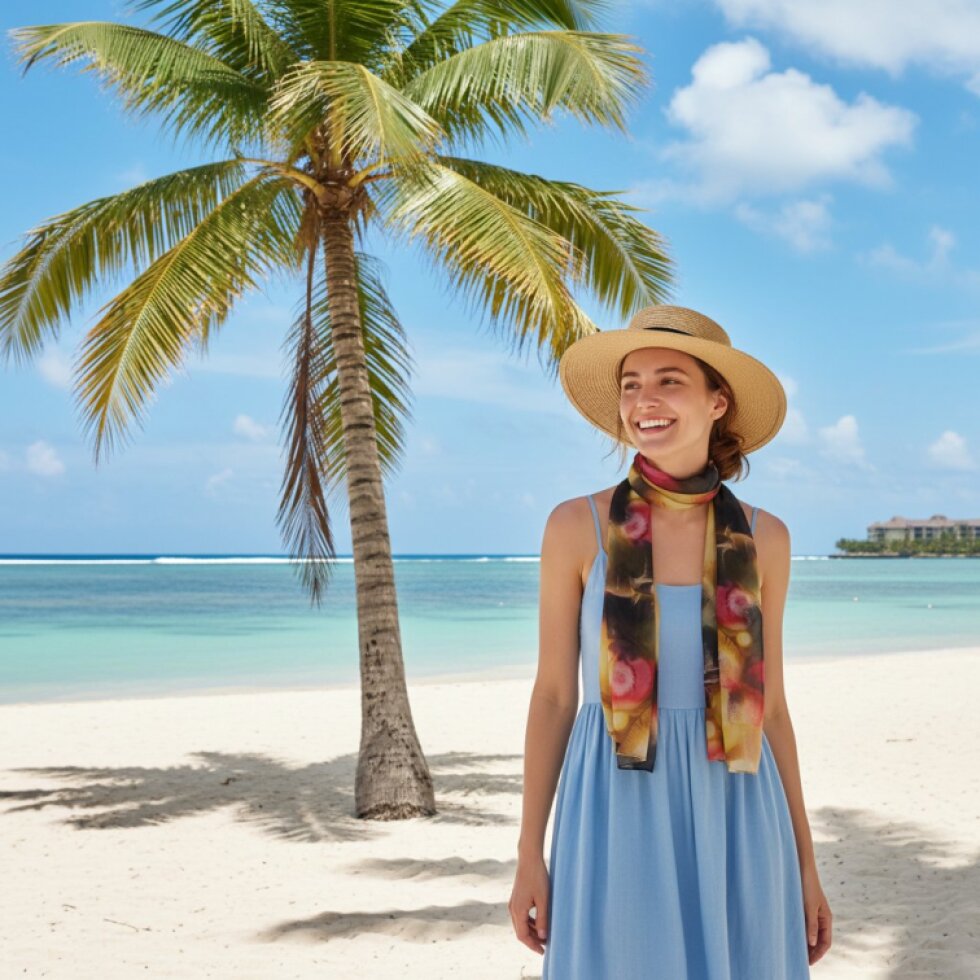 Aurora Barevný šátek 180x70 cm s hedvábným efektem