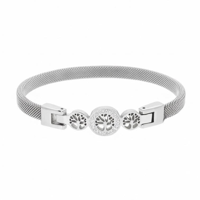 Dámský stříbrný náramek Strom života z chirurgické oceli SL656