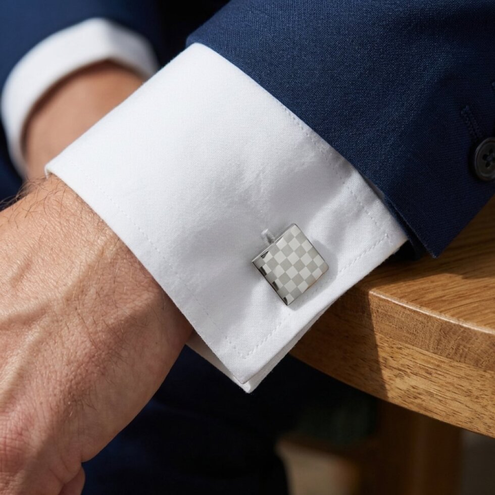Elegantní manžetové knoflíčky z ocelové slitiny 1,6 × 1,6 cm