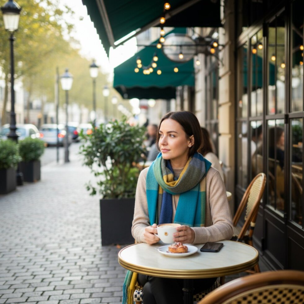 Kašmírová dámská kostkovaná šála 180 x 65 cm