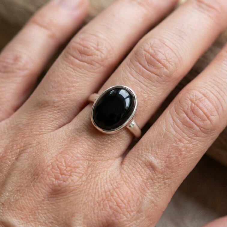 Prsten z chirurgické oceli Black