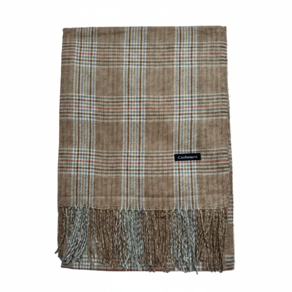 Luxusní Kašmírová Kostkovaná Šála 180 x 65 cm