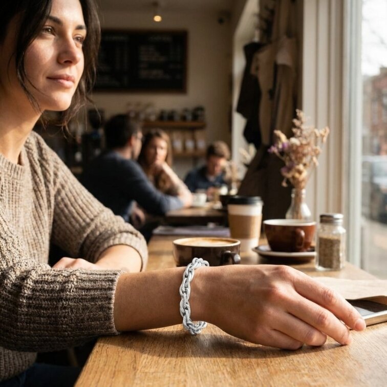 Elegantní dámský ocelový náramek - 22 cm, 8 mm