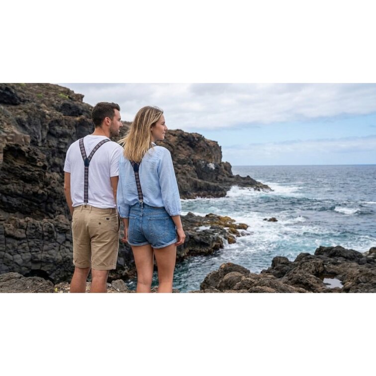 Kšandy pánské, šedo - červené káro MB2033