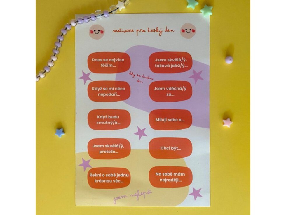 Motivace pro hezký den - karta