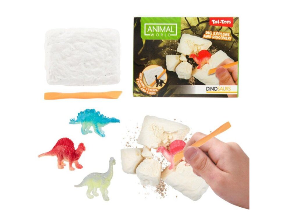 Malý archeolog dinosaurus fosilie plast v krabičce 9x7x3cm