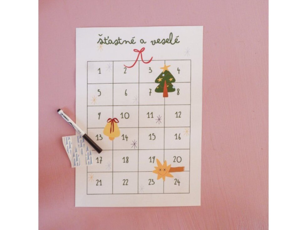 Adventní kalendář - znovupoužitelný plakát
