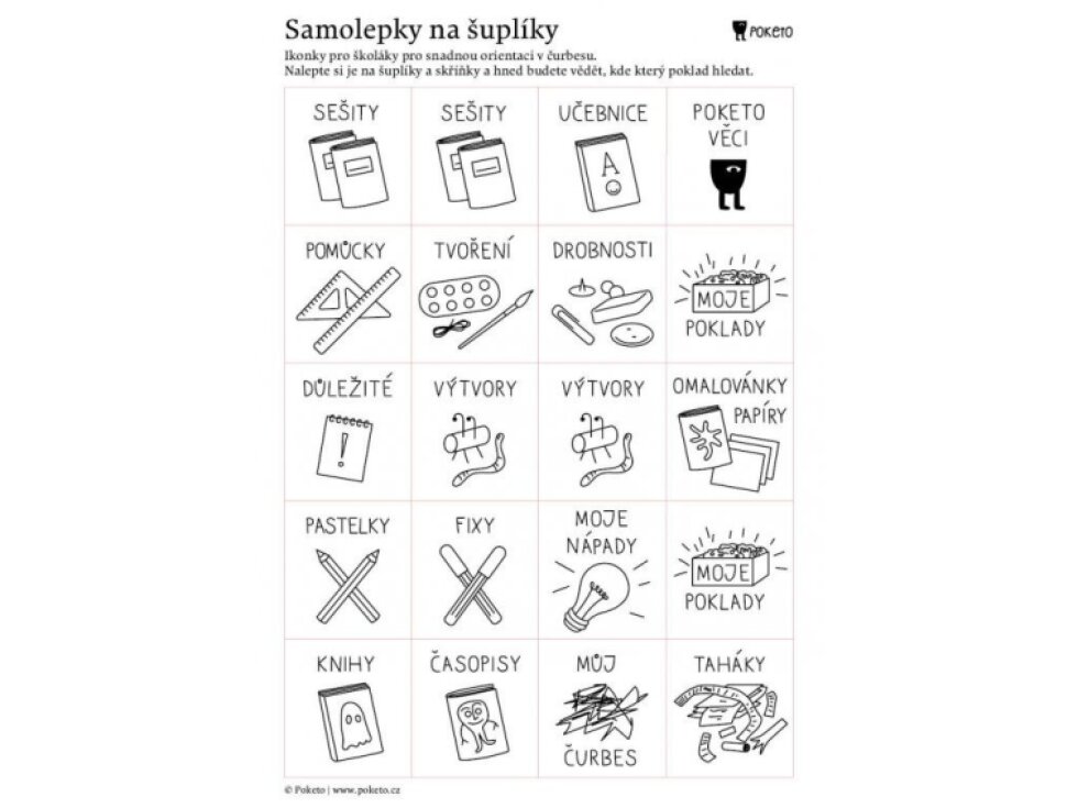 Samolepky na šuplíky
