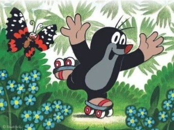 Kostky kubus Krtek a zvířátka dřevo 12ks v krabičce 22x18x4cm