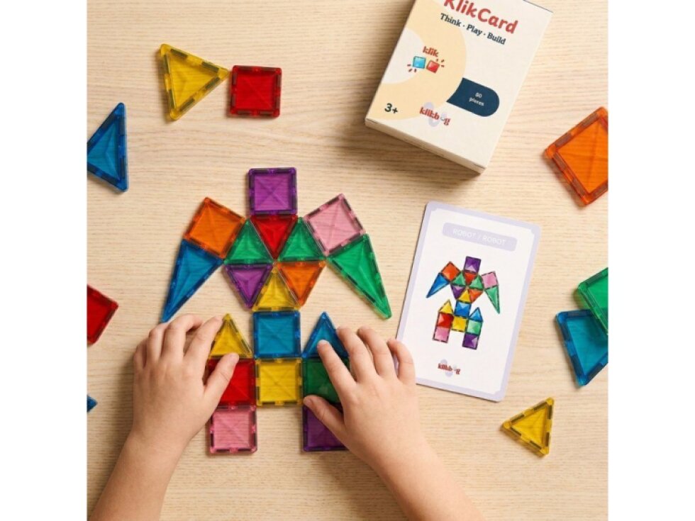 KlikCard – stavební karty k magnetickým stavebnicím | 80 předloh pro nekonečnou inspiraci