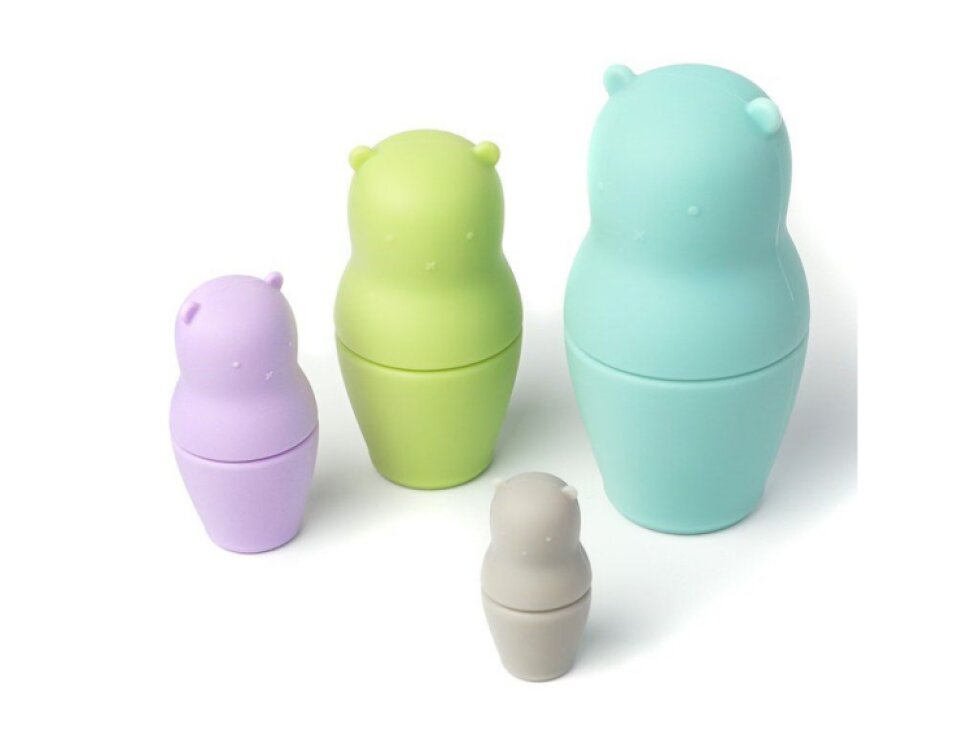 Silikonová matrjoška se 4 částmi – Medvěd,barevná