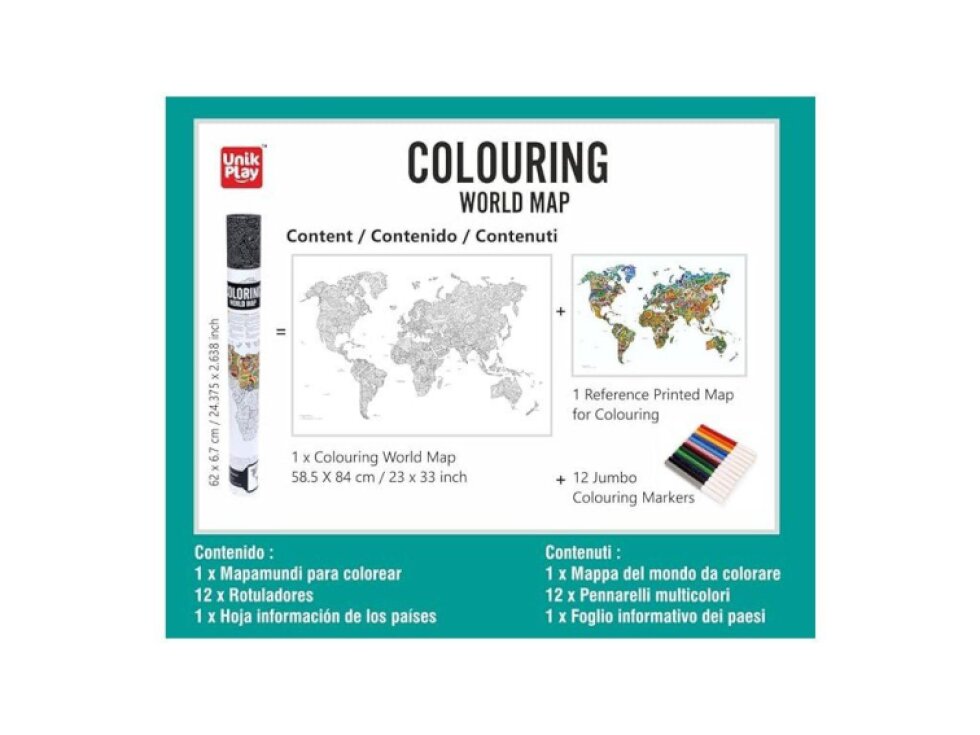 Plakát – tvořivá mapa světa s fixy