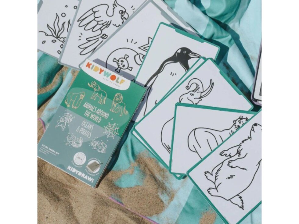 Doplňkové karty KIDYDRAW MINI - Zvířata celého světa, oceánů a piráti