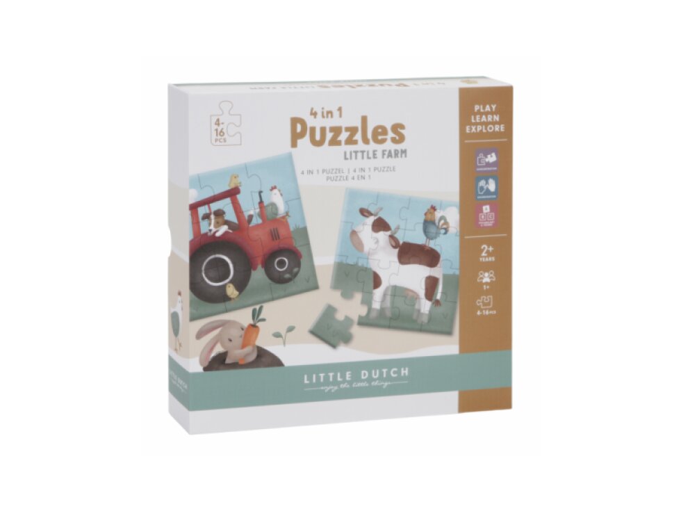 LITTLE DUTCH PUZZLE 4V1 FARMA