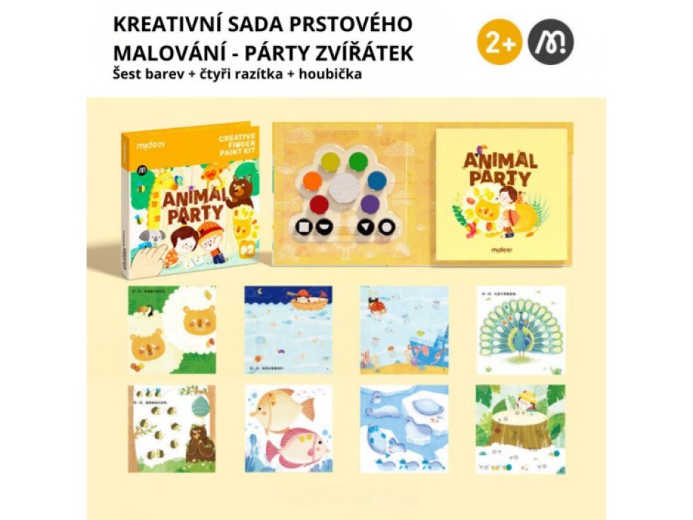 Kreativní sada prstového malování - Párty zvířátek