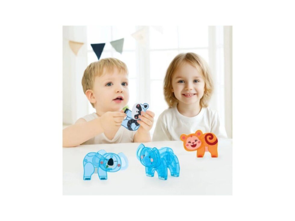 PicassoTiles - Magnetická sada Zvířecí kamarádi Mix & Match (4 ks)