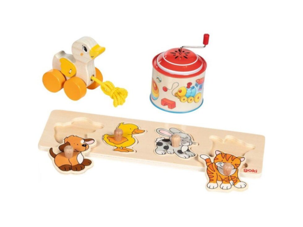 GOKI Dárkový set - 5 dřevěných hraček pro děti od 1 roku