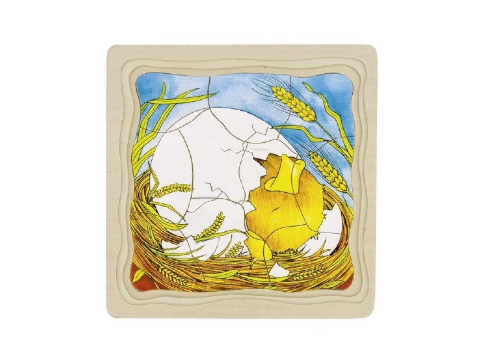 Goki Vývojové vrstvené puzzle - Slepička