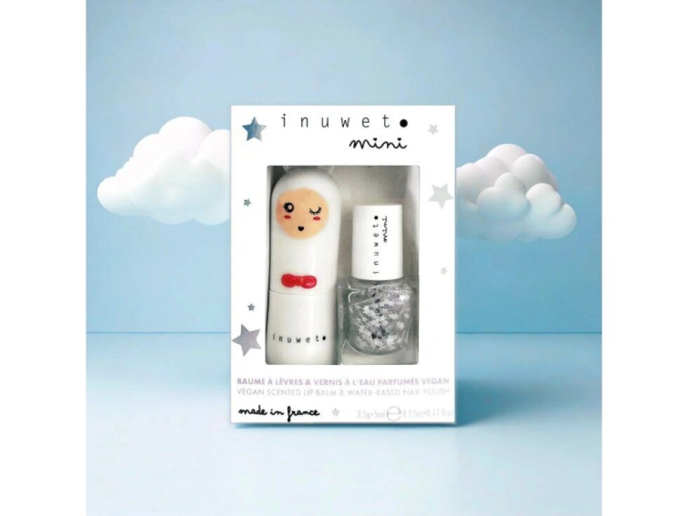 Duo White – Cotton Candy balzám na rty + Top Coat Stars lak na nehty